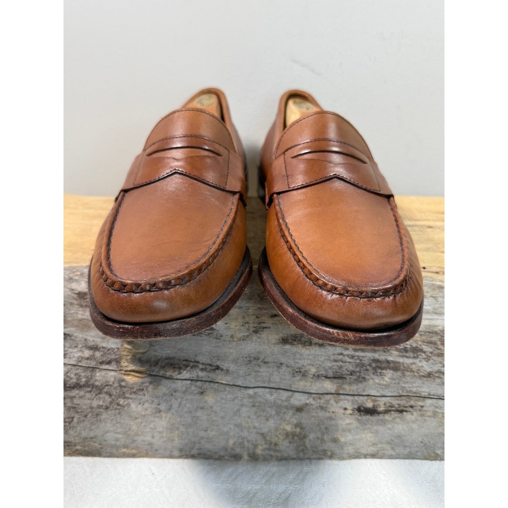 Allen Edmonds Walden Mens 11 D Whiskey Brown Leather Penny Loafers 42403 USA - Picture 2 of 8